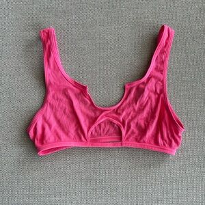 Pink Scoop Neck Bra with Wide Straps